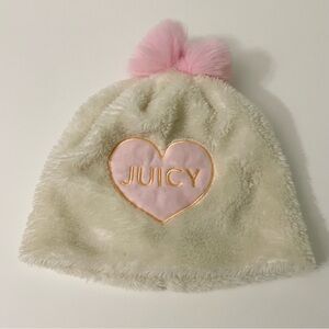 Juicy Couture Kids Beanie with Pink Heart Hat Pom Pom